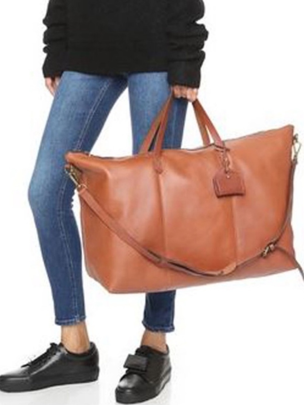 Madewell The Transport Weekender Tote in Saddle Brown Leather retail $298